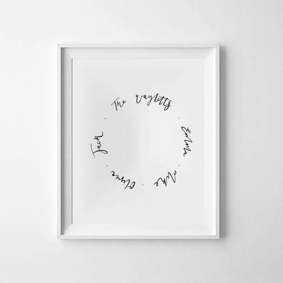 Family Names Eternity Circle - Hand Calligraphy