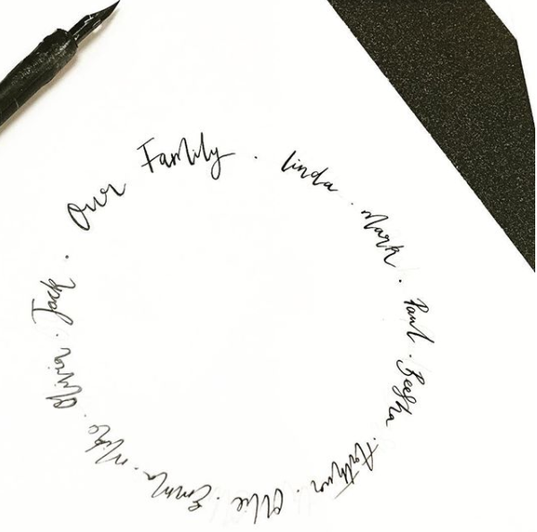Family Names Eternity Circle - Hand Calligraphy