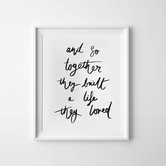 'And so together' Monochrome Print