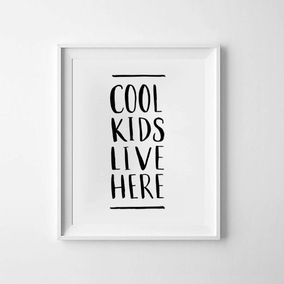 'Cool Kids' Monochrome Print