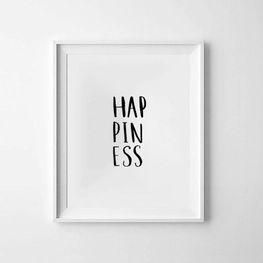 'Happiness' Monochrome Print