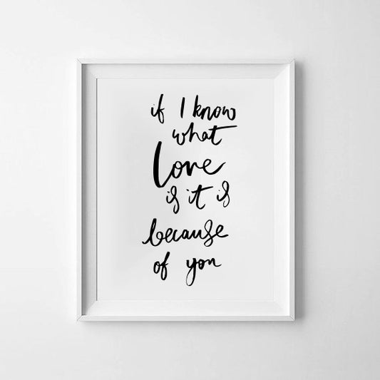 If I know what love is it is because of you Print