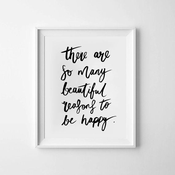 'Beautiful Reasons' Brushletter Print